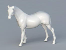 White Horse Statue 3d model preview