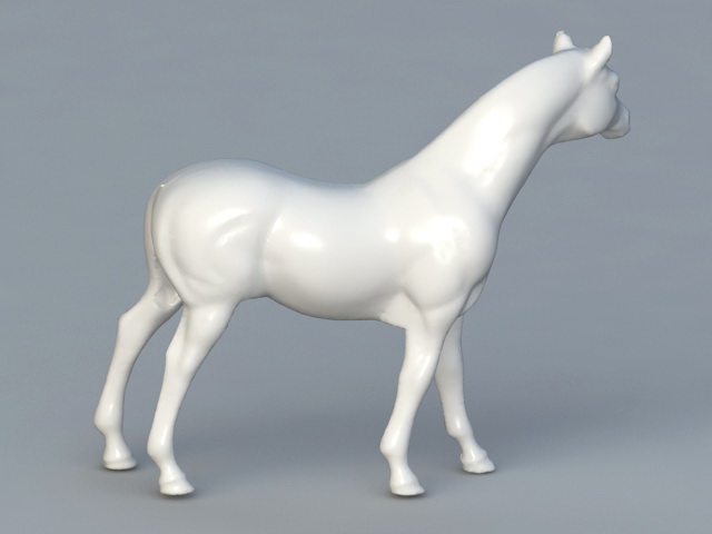White Horse Statue 3d rendering