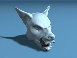 Wolf Head Skull 3d model preview