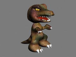 Scary Cartoon Dinosaur 3d model preview