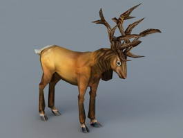 Red Deer Stag 3d model preview