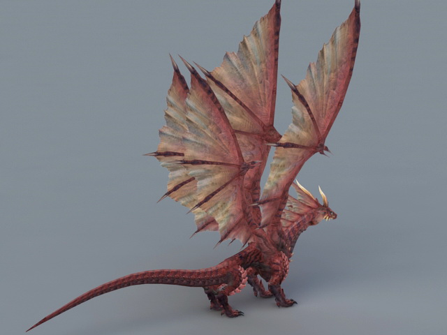Fire Dragon 3d rendering