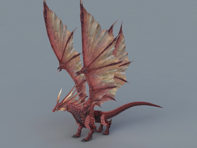 Fire Dragon 3d rendering