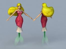 Blonde Mermaid 3d model preview