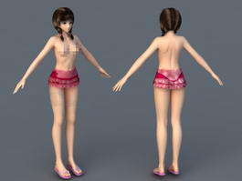 Sexy Beach Girl 3d model preview