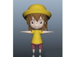 Cartoon Little Boy 3d model preview