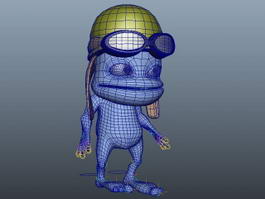 Cartoon Humanoid Frog 3d model preview