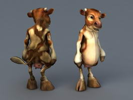 Humanoid Cow Cartoon 3d model preview