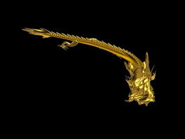 Animated Golden Dragon 3d model preview