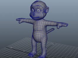Cute Cartoon Monkey 3d model preview