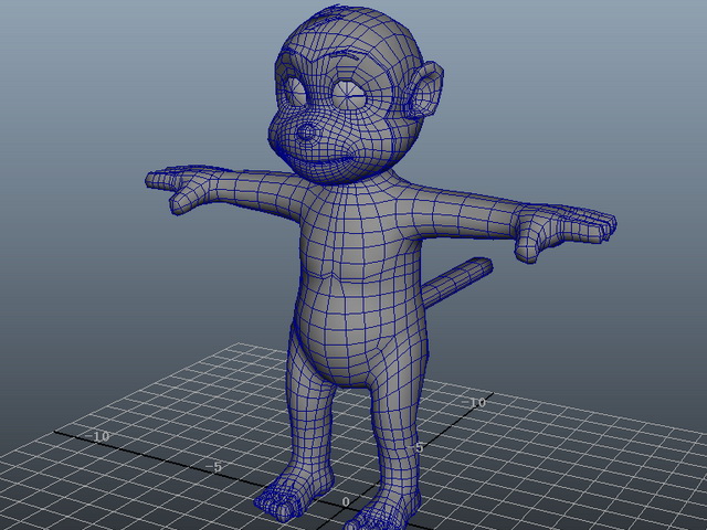 Cute Cartoon Monkey 3d model Maya files free download - modeling 43021