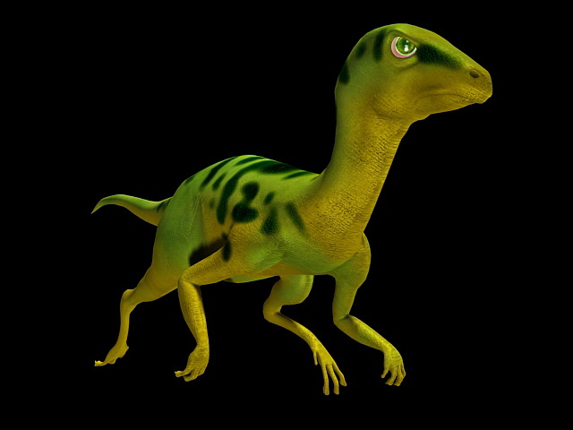 Compsognathus Dinosaur Run Pose 3D Model 3D Model $139 - .3ds .c4d