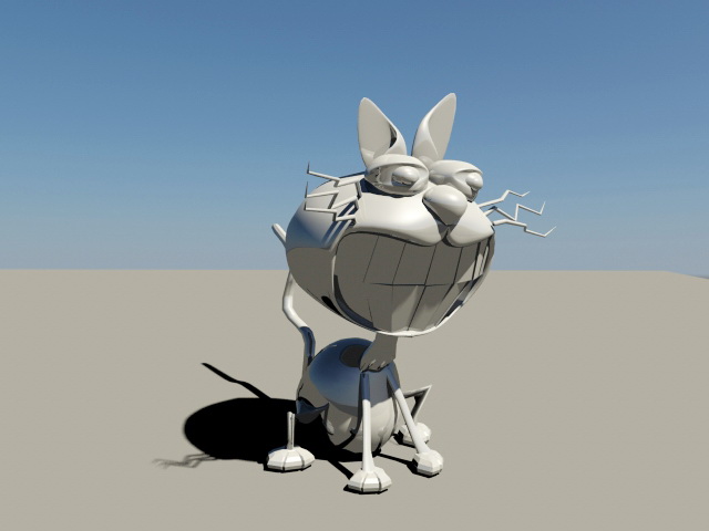 Robot Cat Cartoon 3d model Maya files free download 