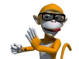 Cute Cartoon Monkey Character 3d model preview