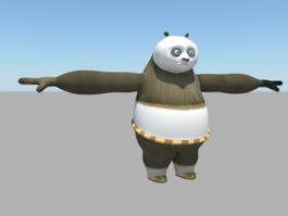 Cartoon Panda 3d model preview