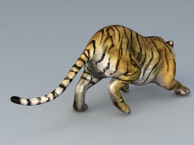 Attack Tiger 3d rendering
