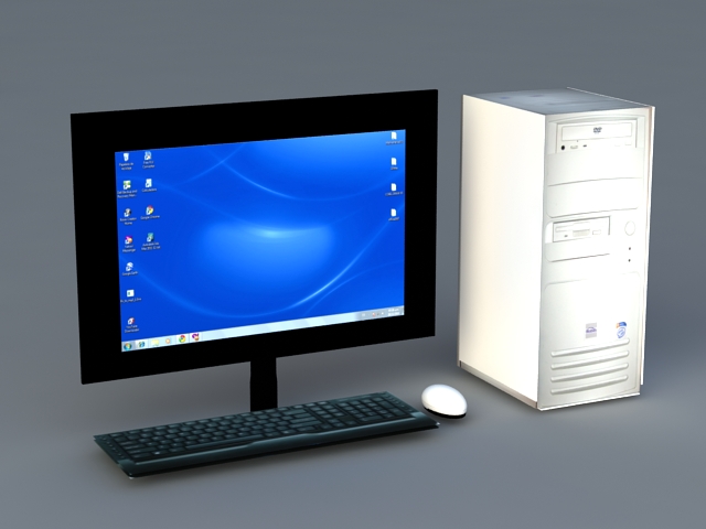 Old Desktop Computer 3d model 3ds Max files free download - modeling