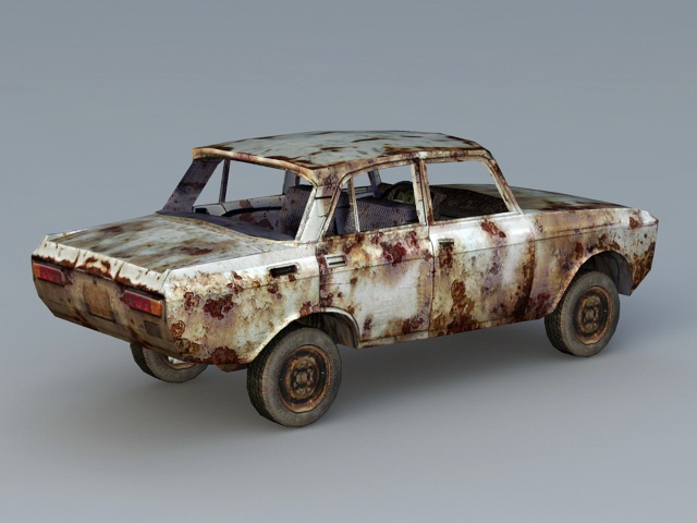 Abandoned Car 3d rendering