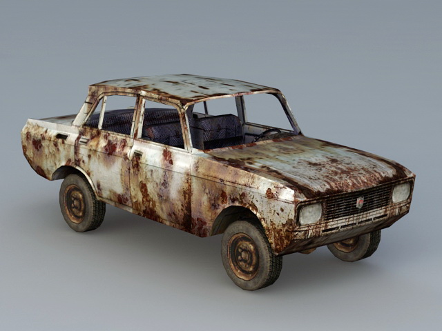 Abandoned Car 3d rendering