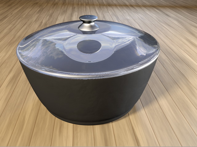 Pot and Lid 3d rendering