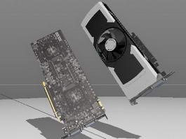 GTX 690 Graphics Card 3d model preview