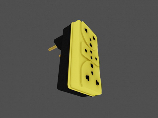 Yellow Plug Outlet 3d rendering