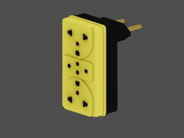 Yellow Plug Outlet 3d model preview