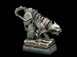 Tiger Statue Sculpture 3d model preview