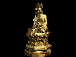 Gold Buddha Statue 3d model preview