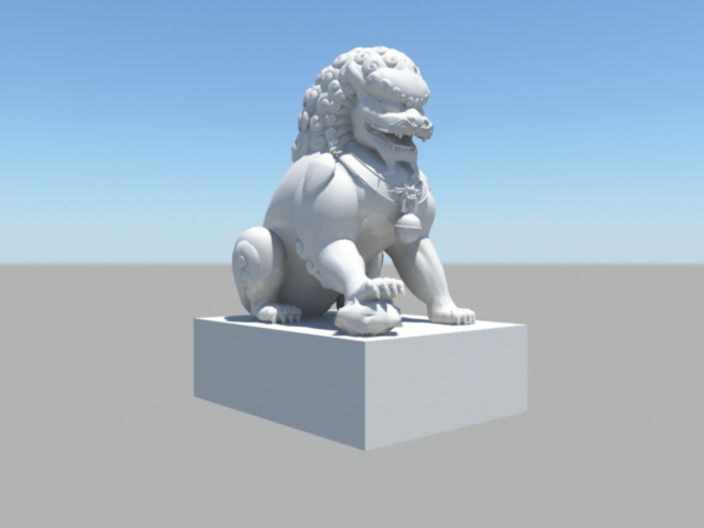 Guardian Lion Statue 3d rendering
