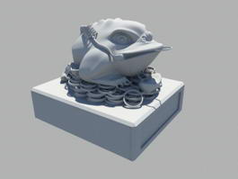 Toad Statue 3d model preview
