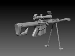 Barrett M82A1 Sniper Rifle 3d model preview