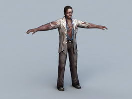 Black Male Zombie Rig 3d preview