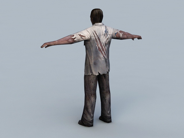 Black Male Zombie Rig 3d rendering