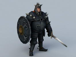 Medieval Black Knight 3d preview