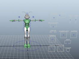 Female Humanoid Ant Rig 3d model preview