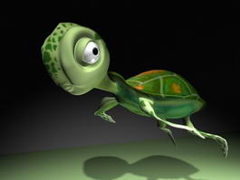 Cute Cartoon Tortoise Rig 3d model preview