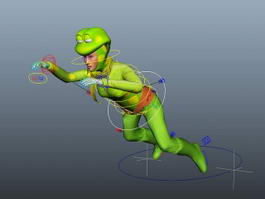 Female Humanoid Frog Rig 3d preview