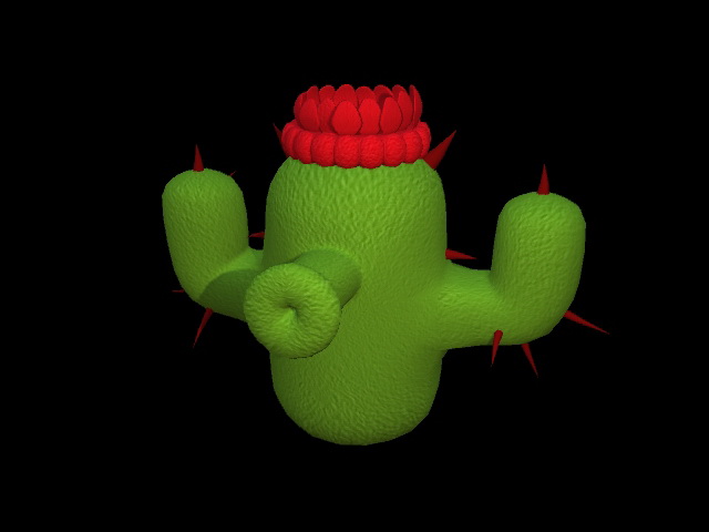 Cartoon Cactus Plant 3d rendering