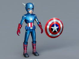 Captain America Cartoon 3d preview