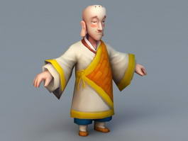 Buddhist Monk Cartoon 3d model preview
