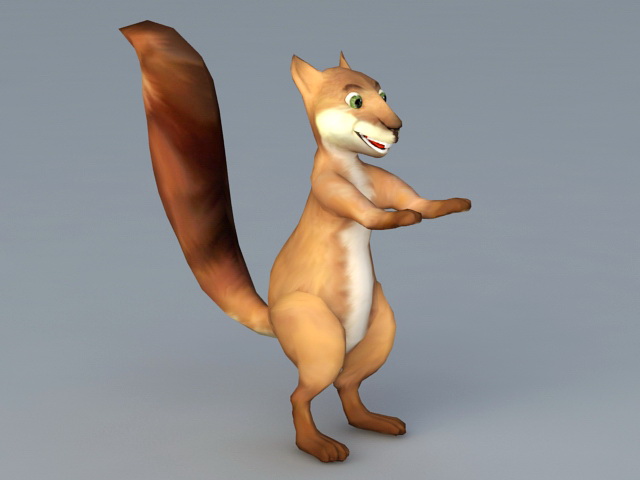 Funny Squirrel Cartoon 3d model 3ds Max files free