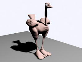 Cartoon Ostrich 3d model preview