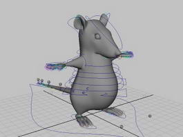 Cartoon Mouse Rigged 3d model preview