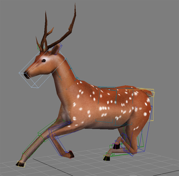 Deer Running Animated & Rigged 3d rendering