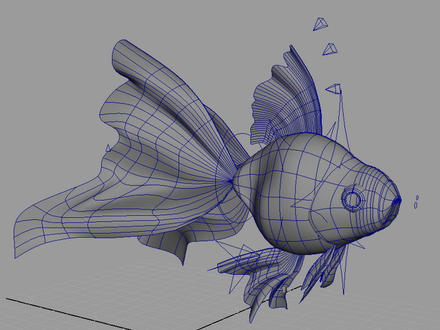Goldfish Rig 3d rendering