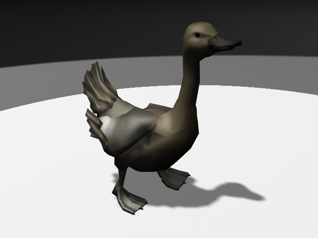 Duck Running 3d rendering