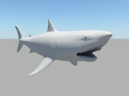 Scary Huge Shark 3d model preview