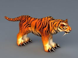 Low Poly Tiger 3d model preview