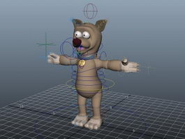 Cute Cartoon Dog Rigged 3d model preview